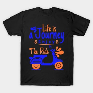 Minimalist Scooter Artwork with Uplifting Message: Life is a Journey, Enjoy the Ride T-Shirt